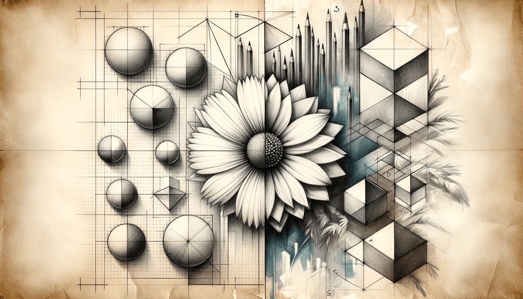 Dreamscape: Magnolia Grace Blooms in a Sketchbook Symphony - Teo Teglia Art