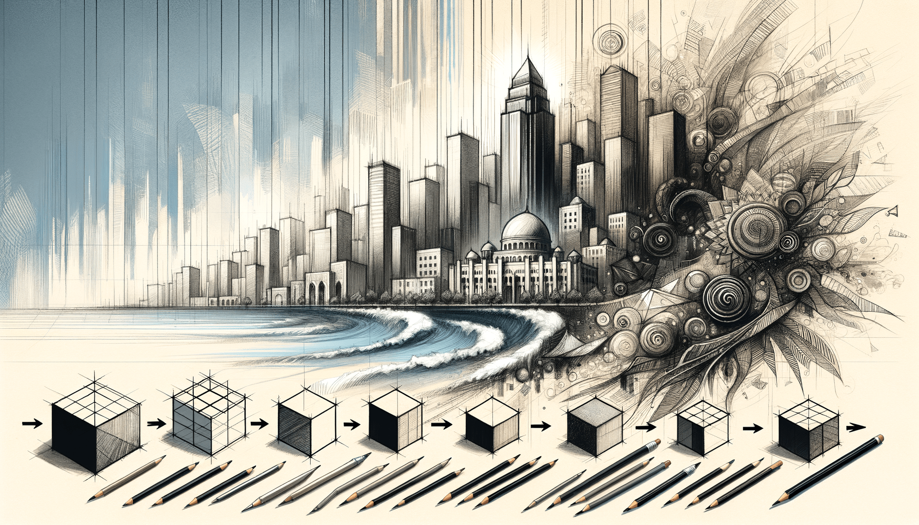 Dubai's Skyline: A Pencil Journey from Basics to Brilliance - Teo Teglia Art