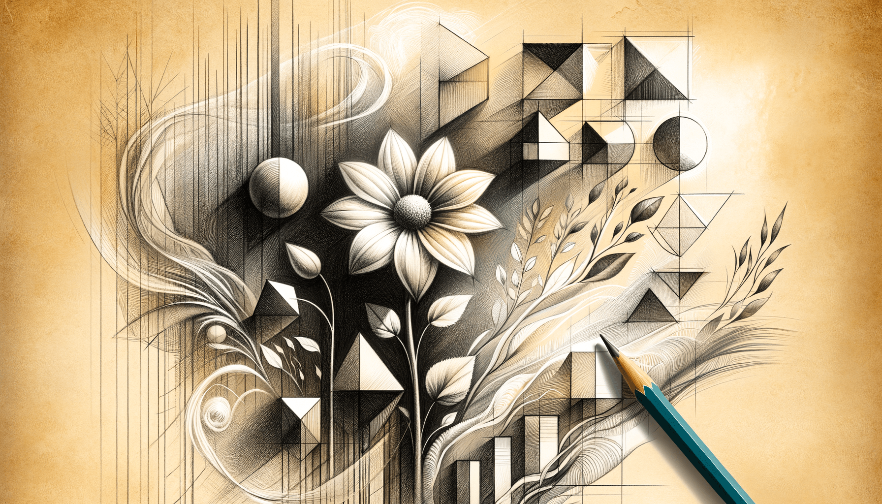 Poppy of Peace: A Dreamlike Pencil Sketch Journey - Teo Teglia Art