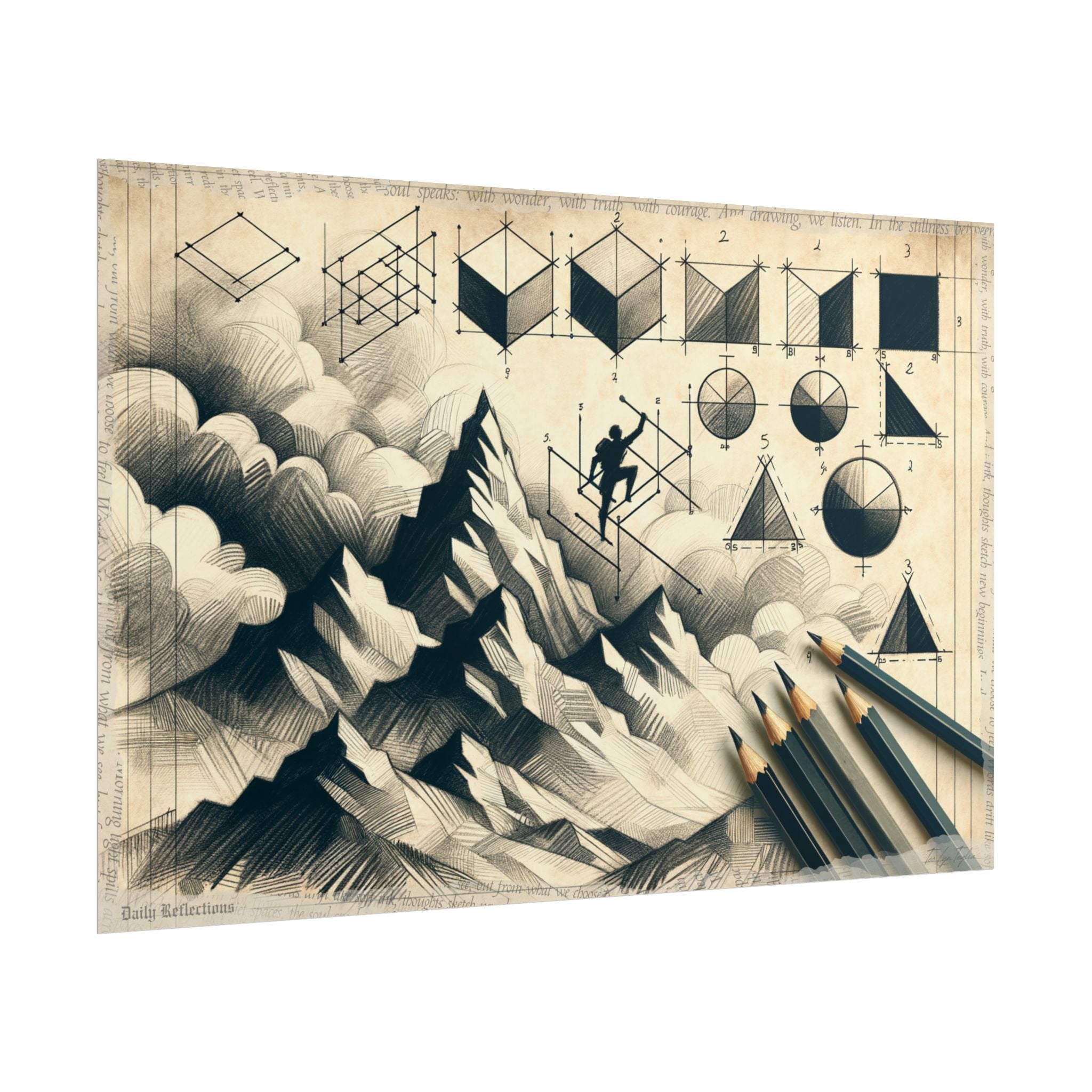 Ascending Geometry Dreamscape - Art Print by Teo Teglia Art