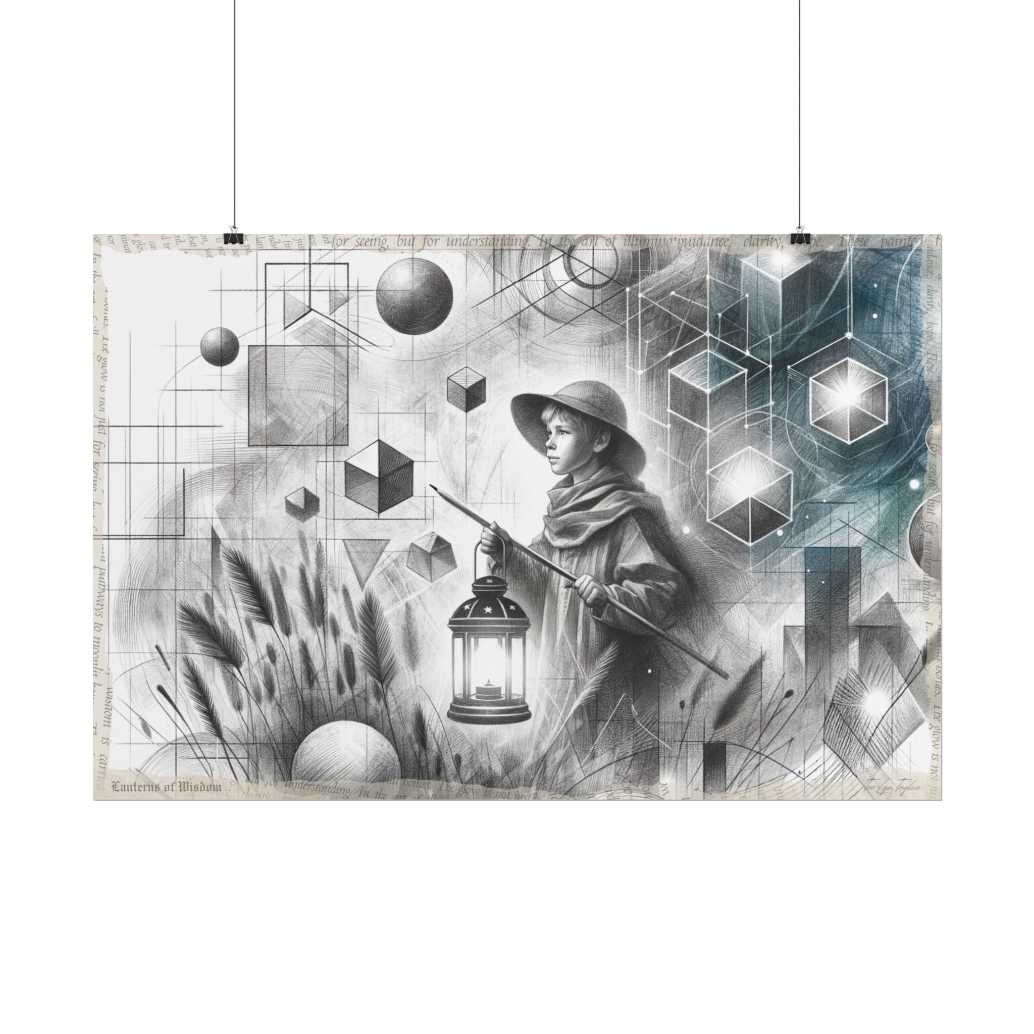 Child In Graphite Dreamscape - Art Print by Teo Teglia Art