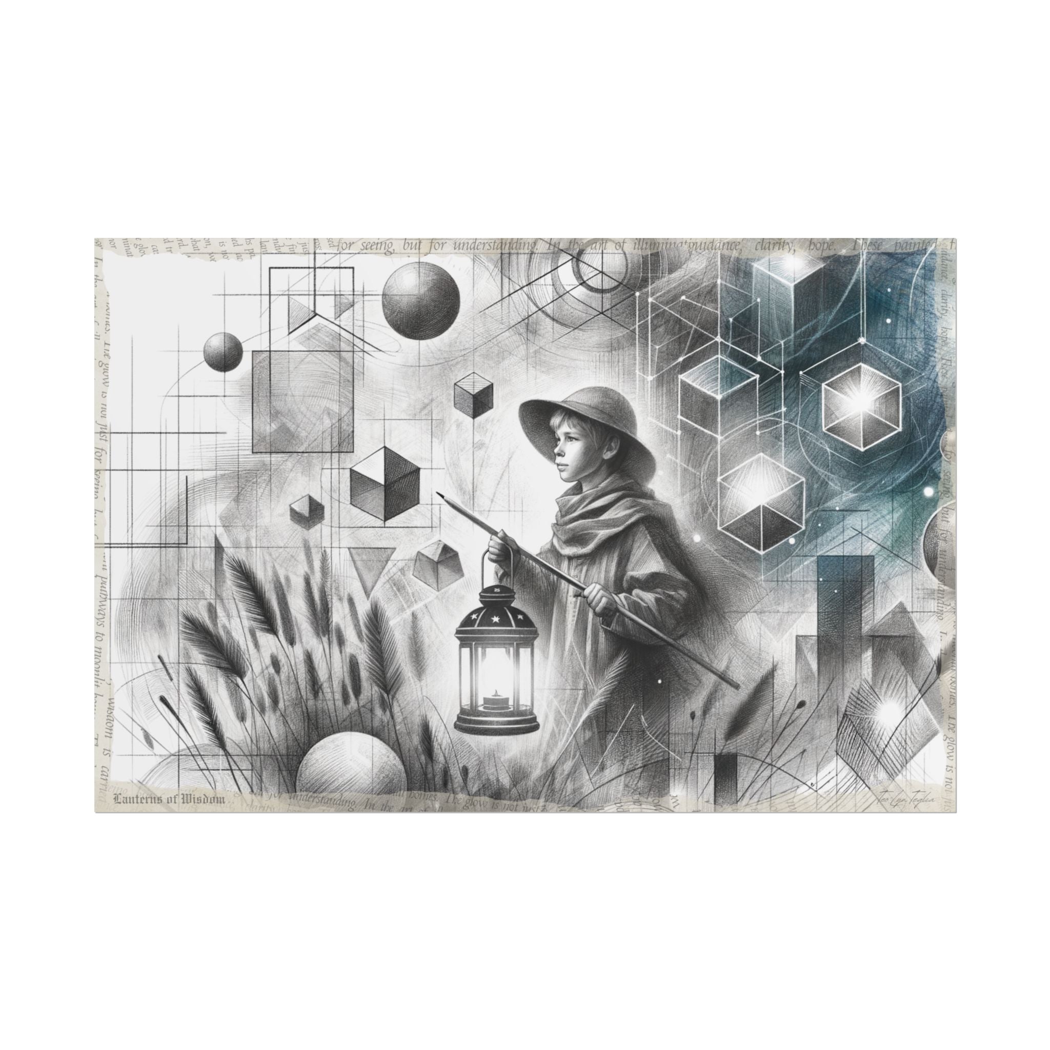Child In Graphite Dreamscape - Art Print by Teo Teglia Art
