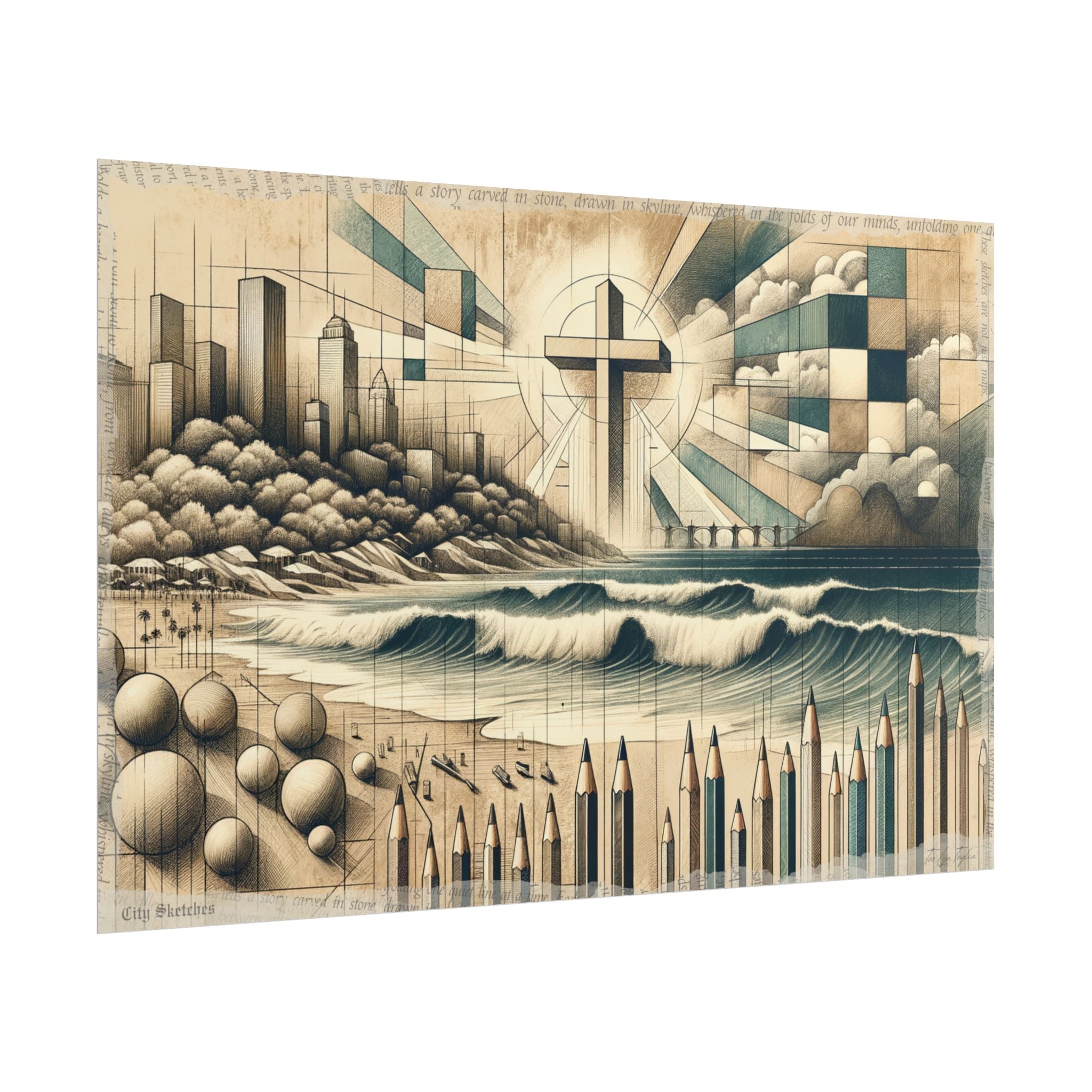 ✏️ Coastal Alchemy: Cross Evolution - Art Print by Teo Teglia Art