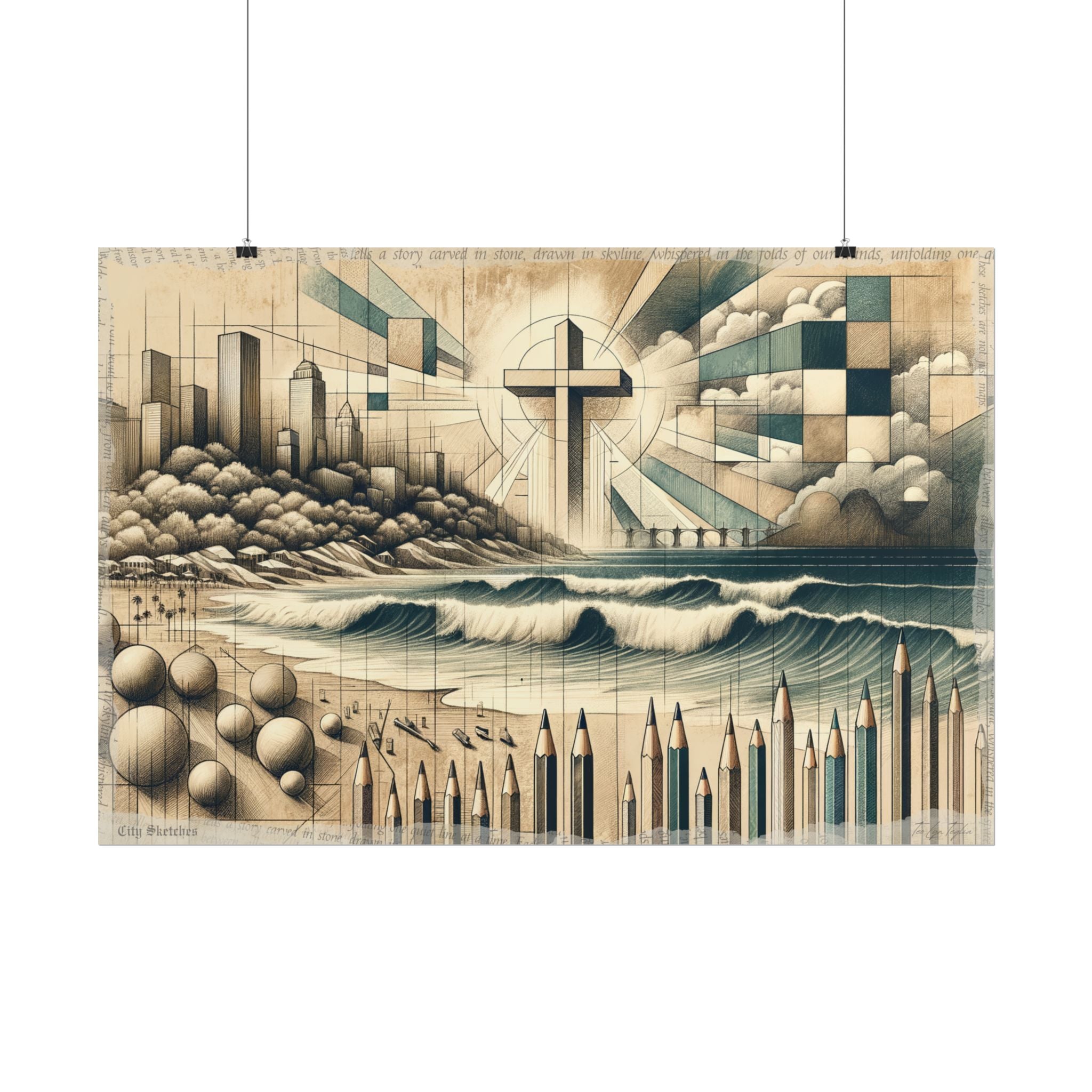 ✏️ Coastal Alchemy: Cross Evolution - Art Print by Teo Teglia Art