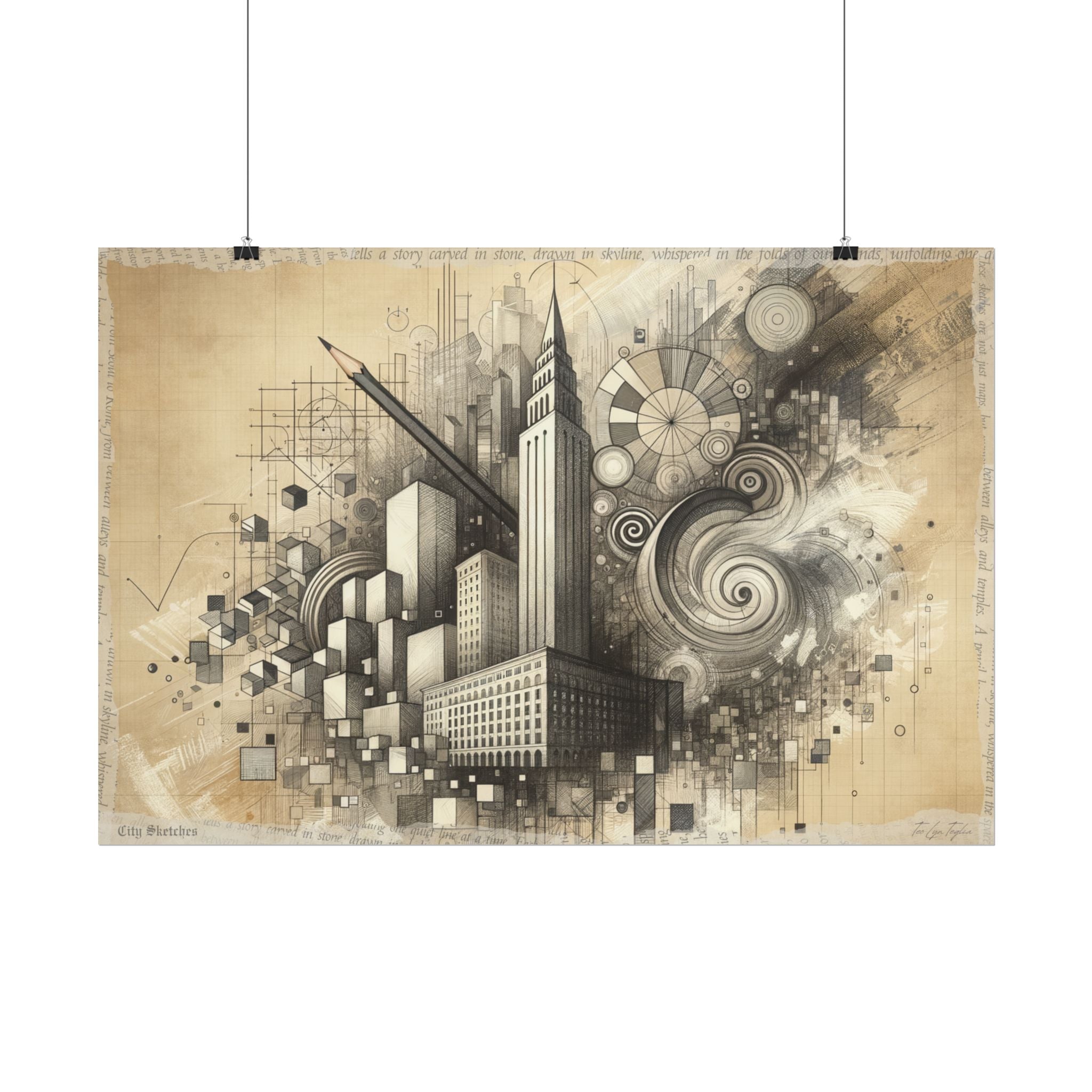 "Emergence from Linework Abyss" - Art Print by Teo Teglia Art