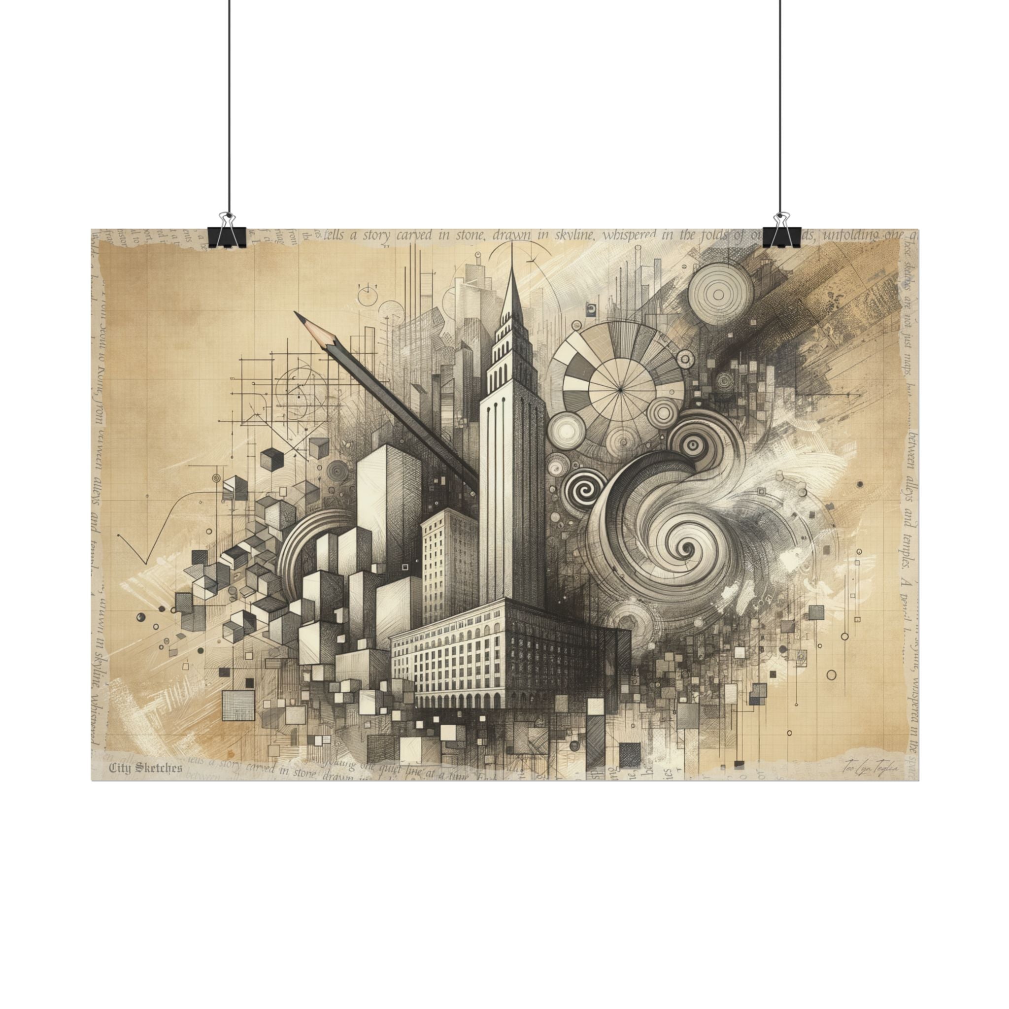 "Emergence from Linework Abyss" - Art Print by Teo Teglia Art