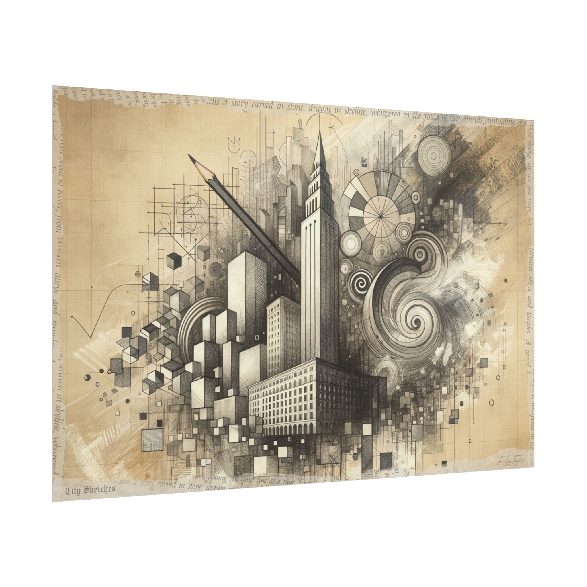 "Emergence from Linework Abyss" - Art Print by Teo Teglia Art