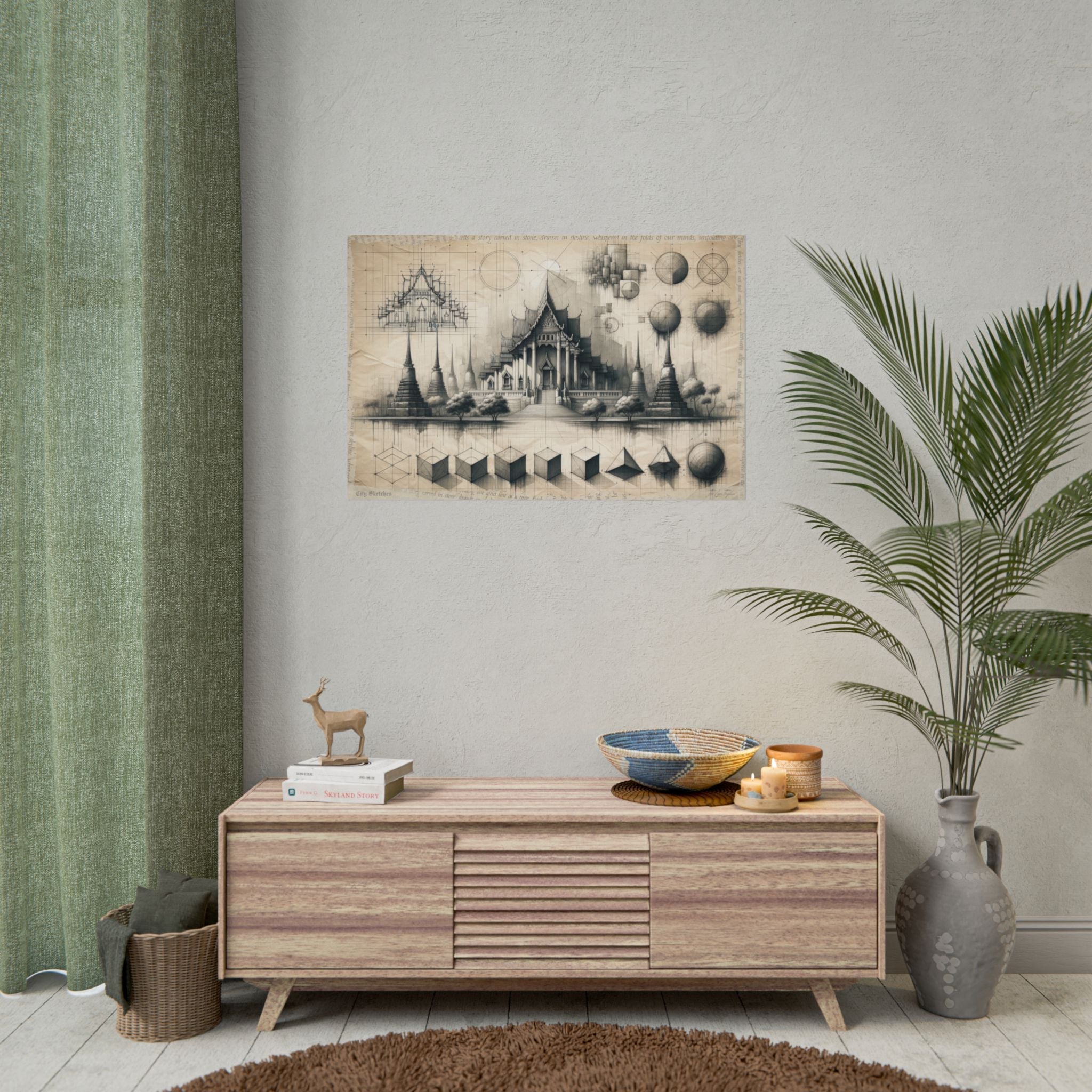 "From Geometry to Cityscape: A Pencil Evolution" - Art Print by Teo Teglia Art