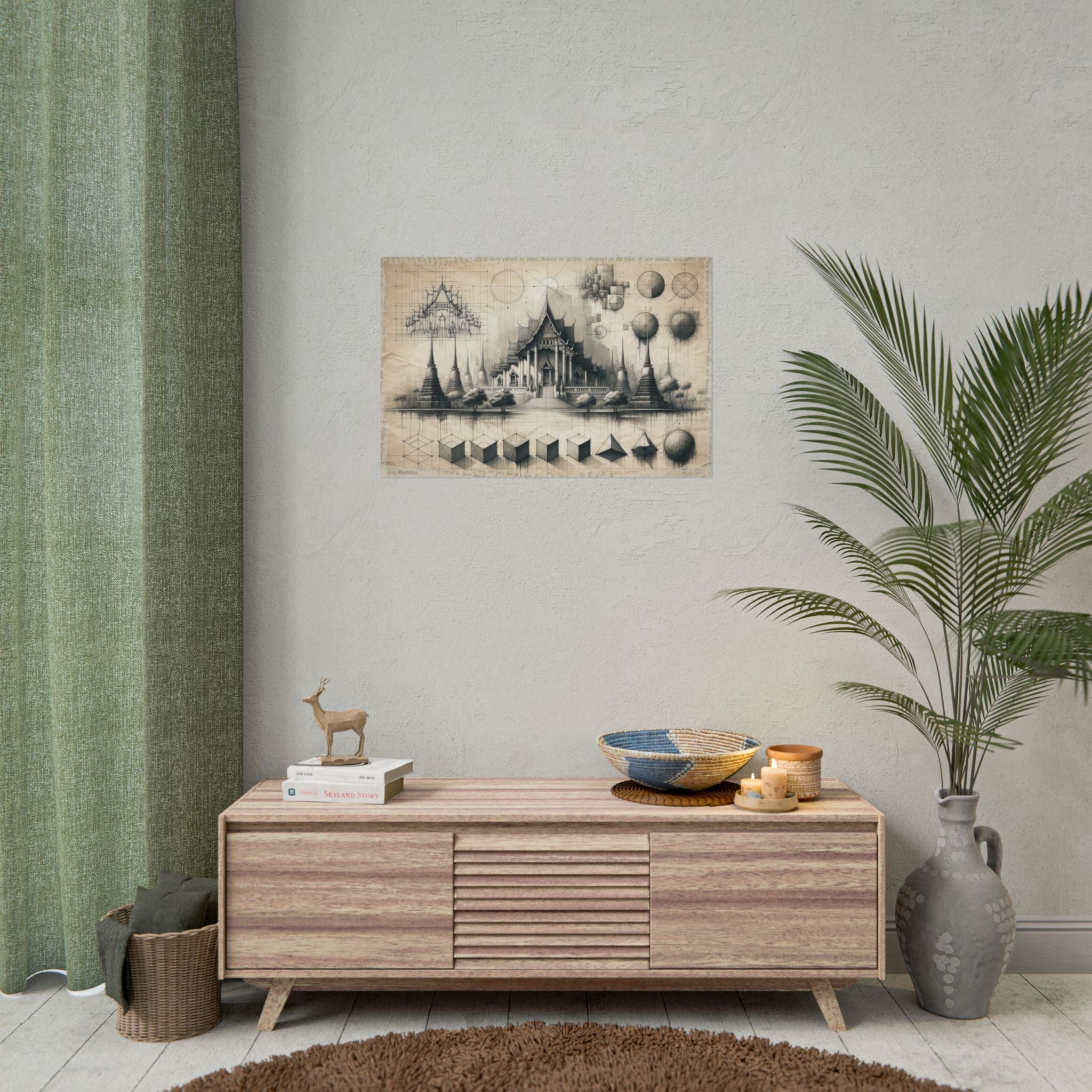 "From Geometry to Cityscape: A Pencil Evolution" - Art Print by Teo Teglia Art