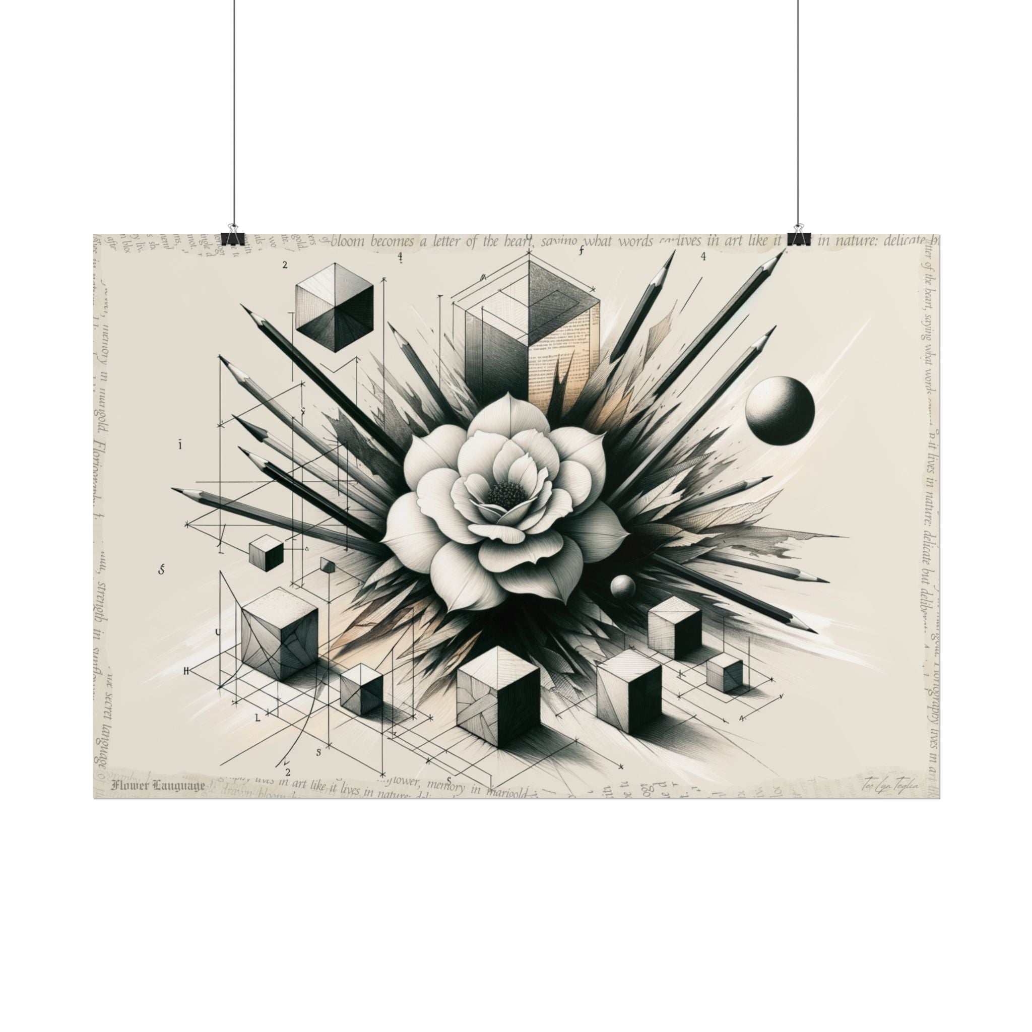 Geometric Bloom: Devotion's Emergence - Art Print by Teo Teglia Art