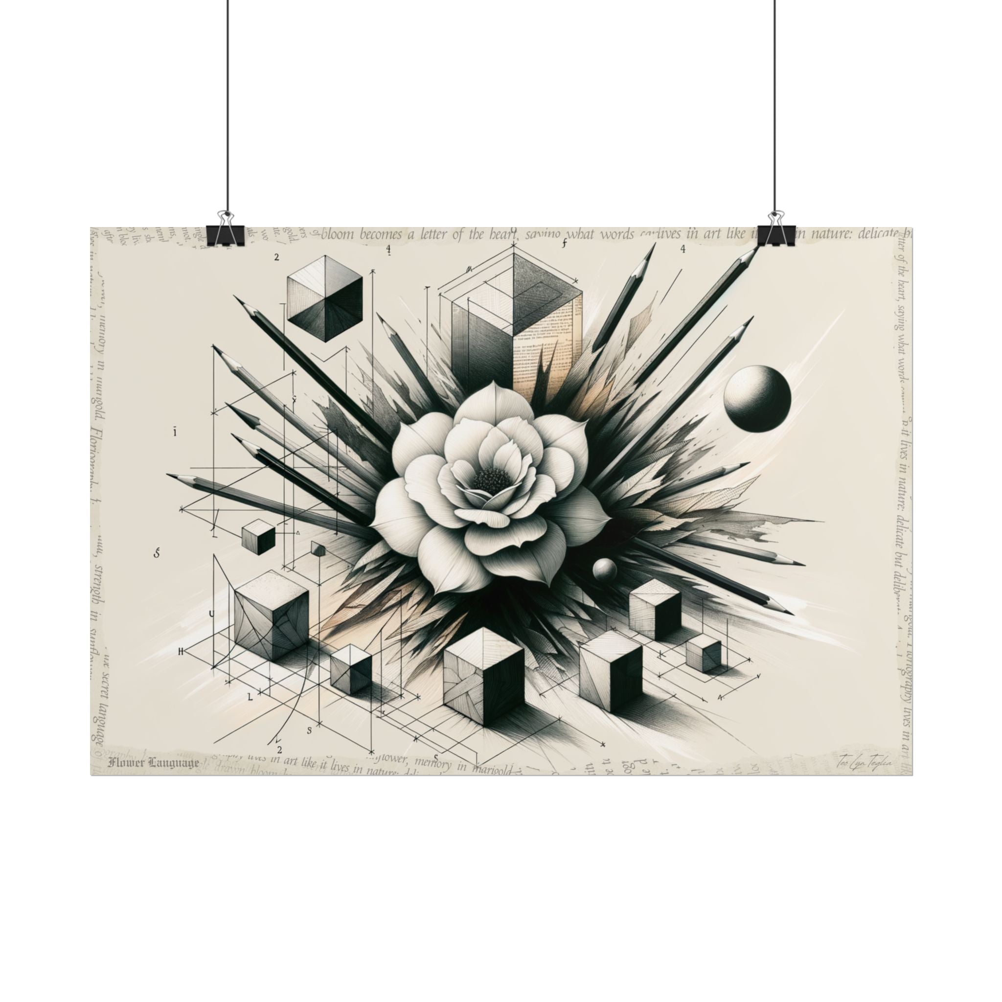 Geometric Bloom: Devotion's Emergence - Art Print by Teo Teglia Art