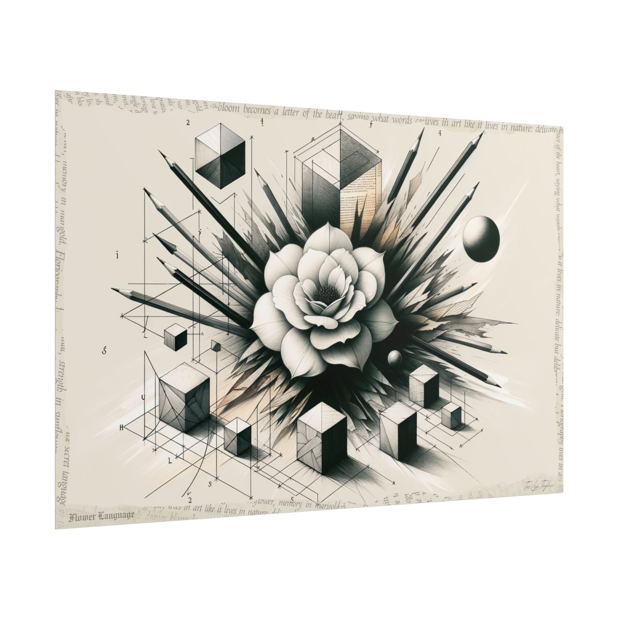 Geometric Bloom: Devotion's Emergence - Art Print by Teo Teglia Art