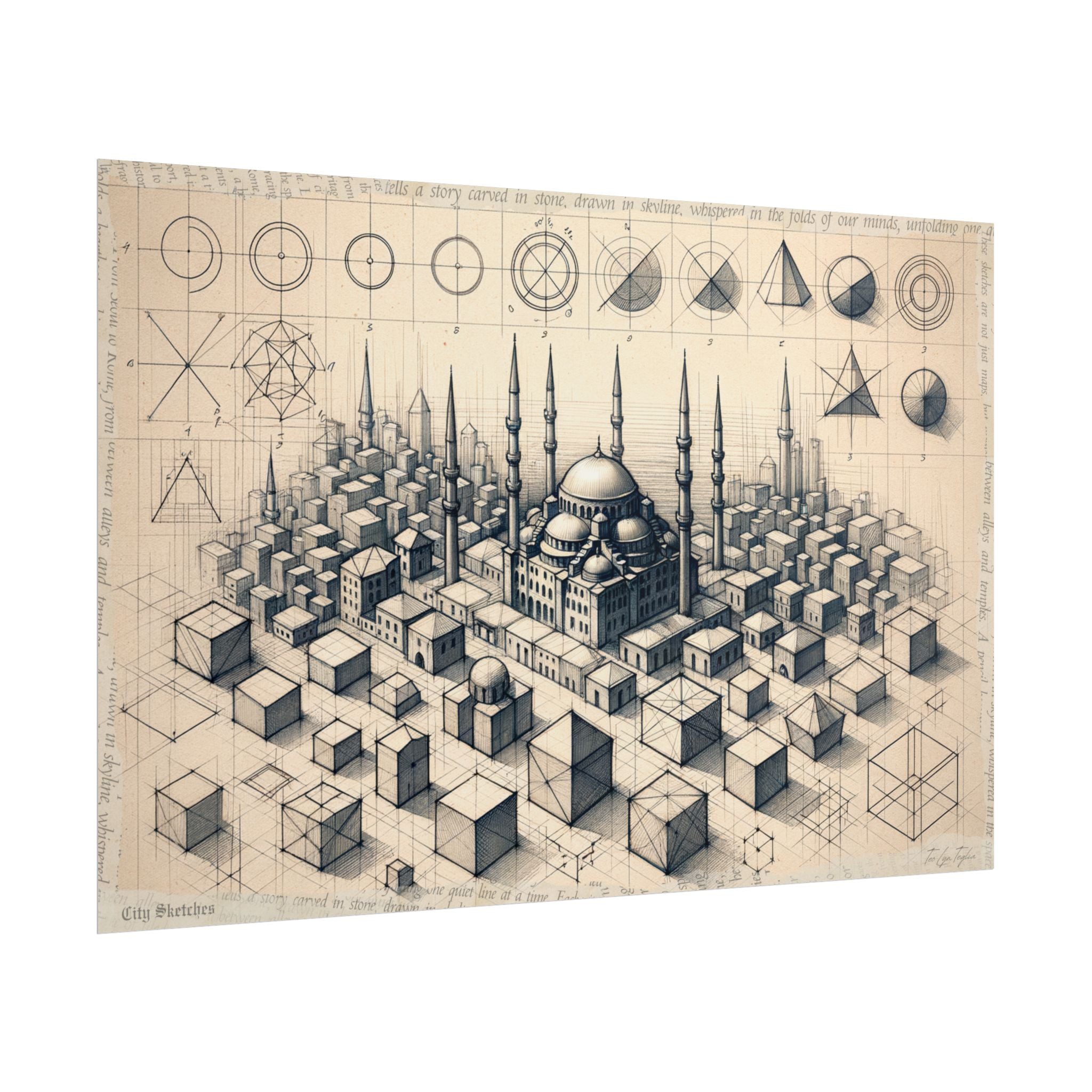 Geometric Genesis: Unveiling Istanbul - Art Print by Teo Teglia Art