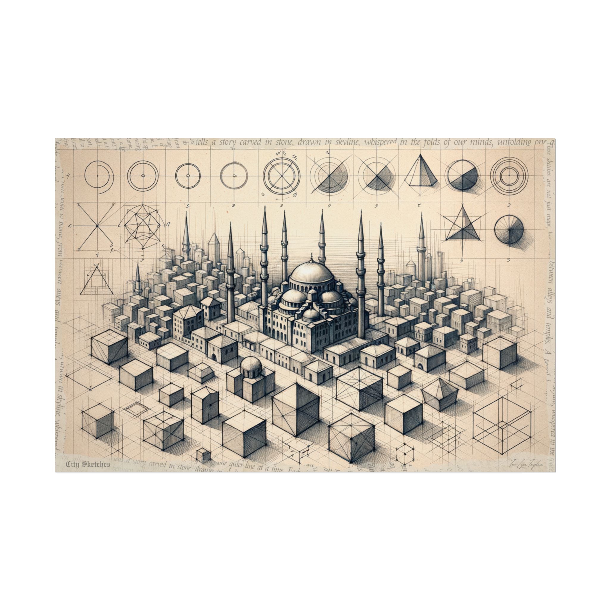 Geometric Genesis: Unveiling Istanbul - Art Print by Teo Teglia Art
