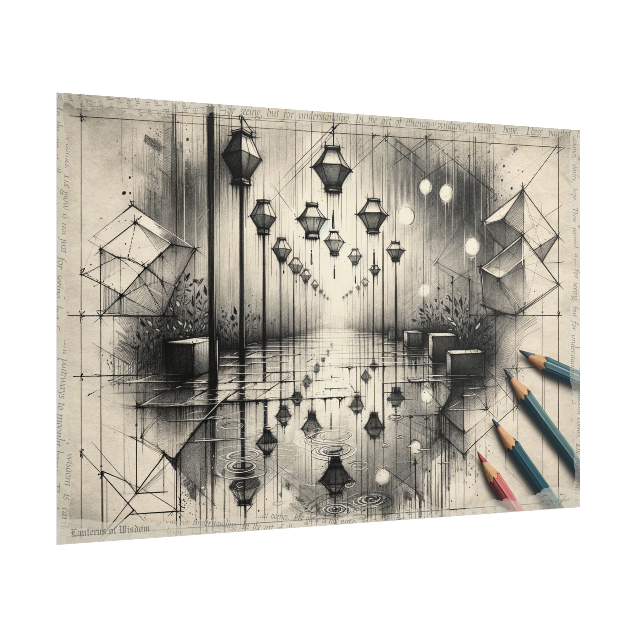 Geometry Dreams in Rainfall - Art Print by Teo Teglia Art