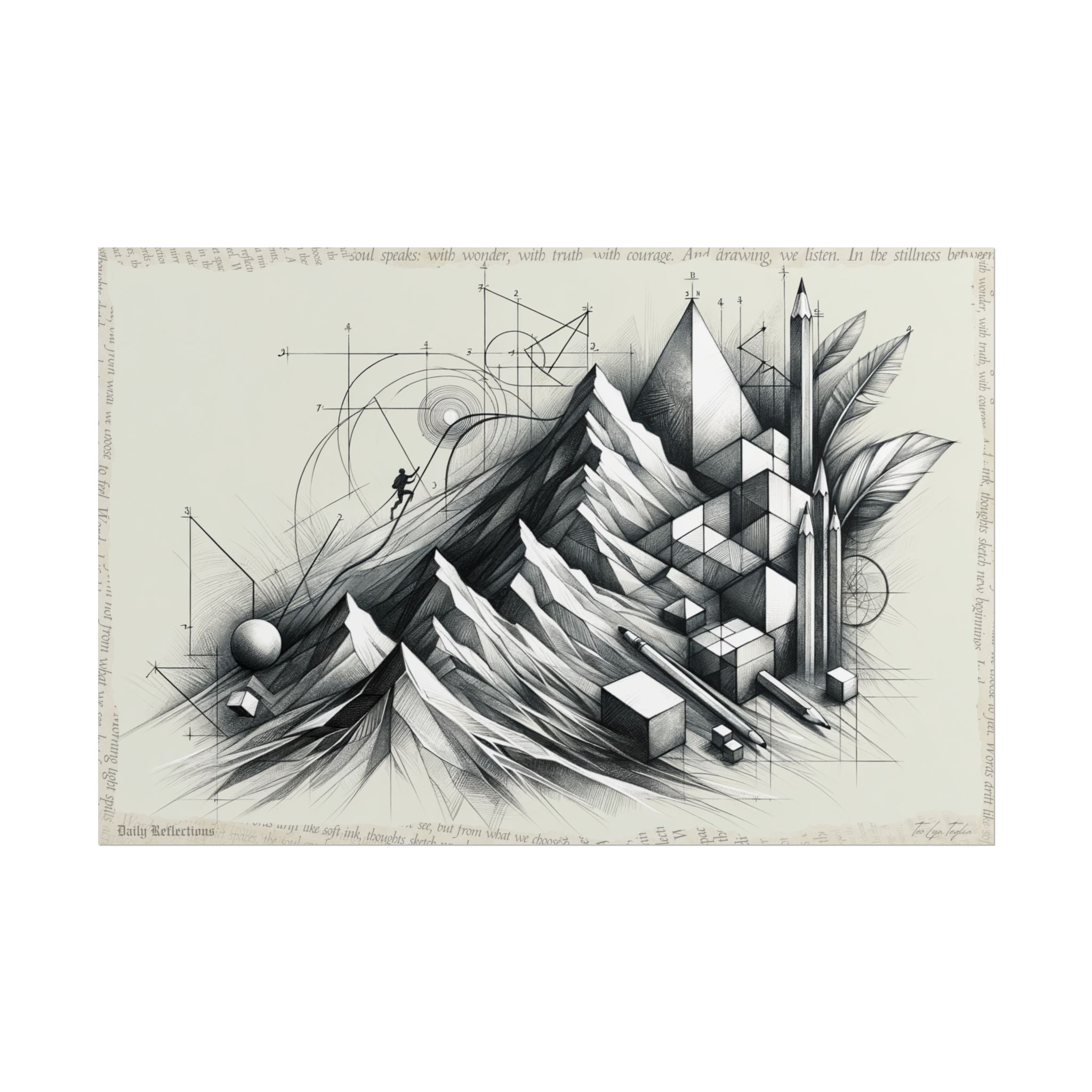 "Geometry's Ascent to Summit" - Art Print by Teo Teglia Art
