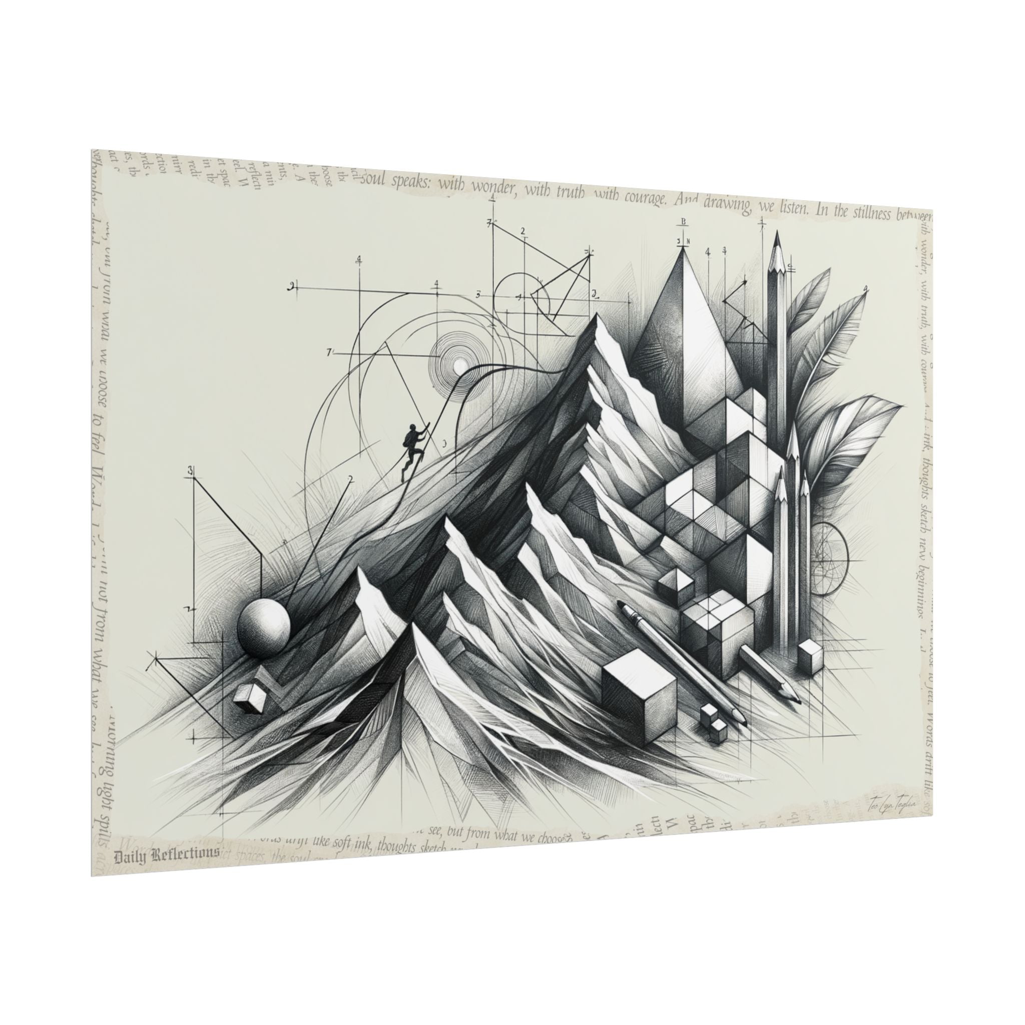 "Geometry's Ascent to Summit" - Art Print by Teo Teglia Art