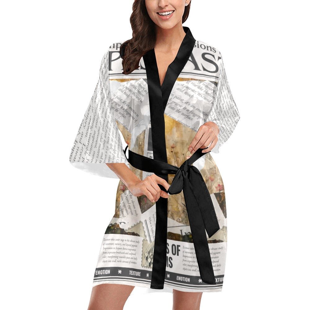 Impressions in Impasto - Artful Kimono Robe by Teo Teglia Art