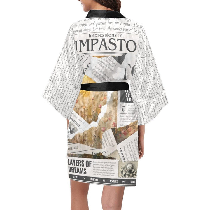 Impressions in Impasto - Artful Kimono Robe by Teo Teglia Art