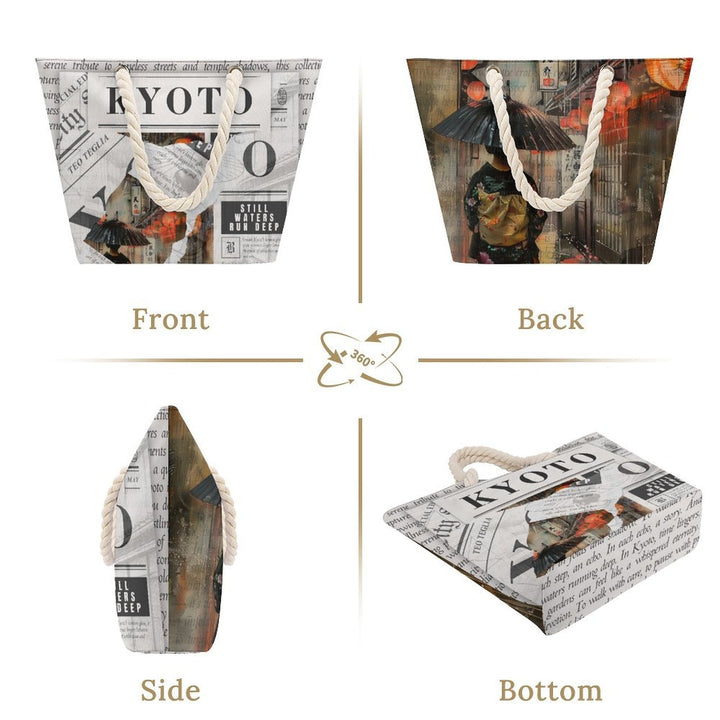 Kyoto - Hemp Rope Tote Bag by Teo Teglia Art