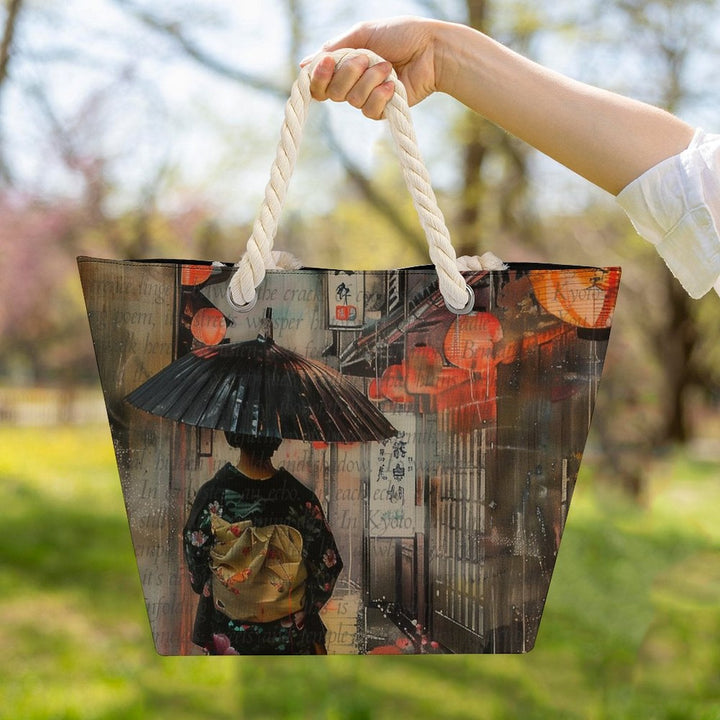 Kyoto - Hemp Rope Tote Bag by Teo Teglia Art