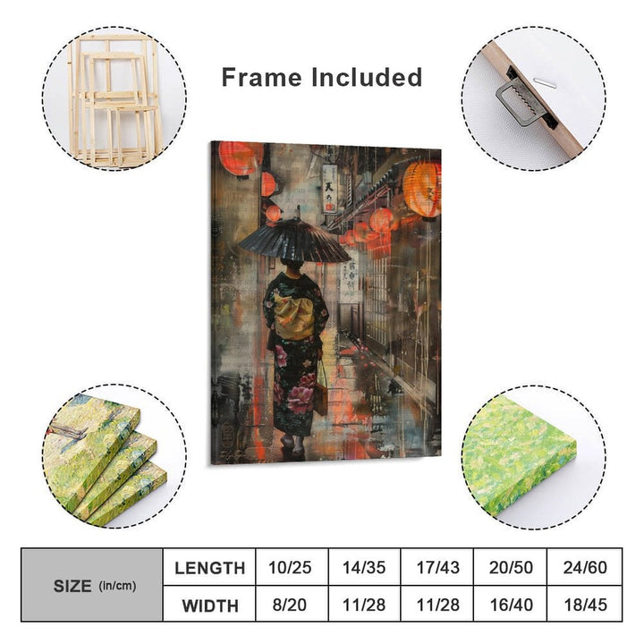 Kyoto - Lantern Painting Canvas by Teo Teglia Art