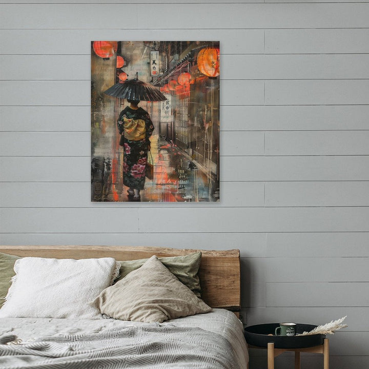 Kyoto - Lantern Painting Canvas by Teo Teglia Art