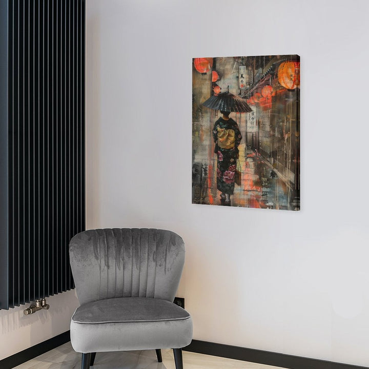 Kyoto - Lantern Painting Canvas by Teo Teglia Art