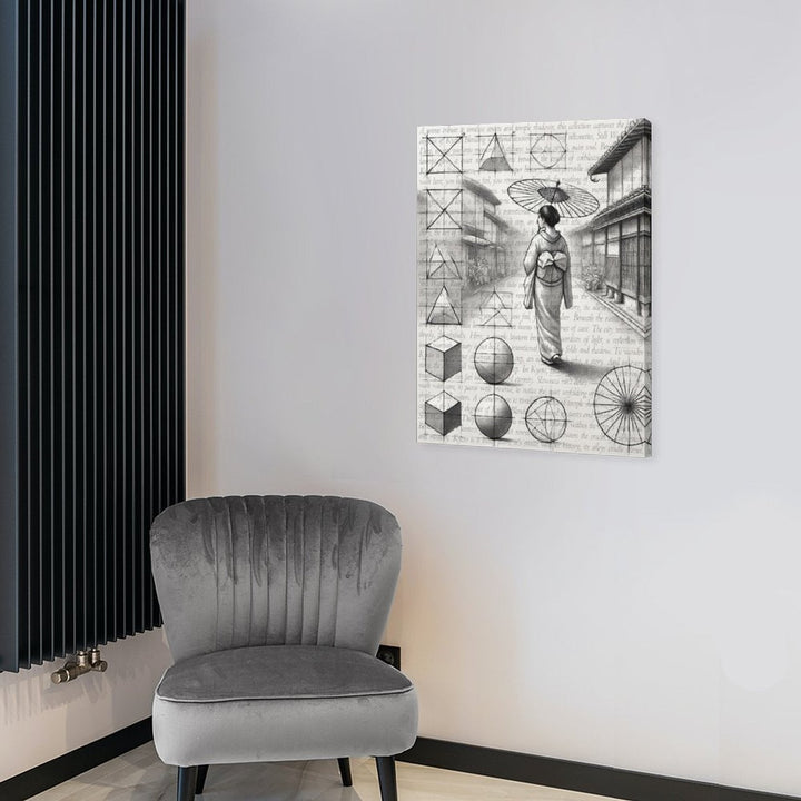 Kyoto - Pencil Sketch on Canvas by Teo Teglia Art