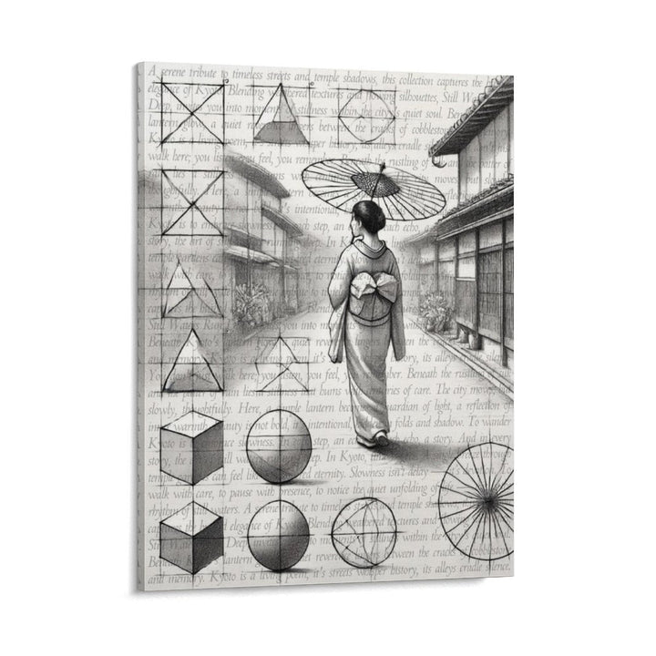 Kyoto - Pencil Sketch on Canvas by Teo Teglia Art
