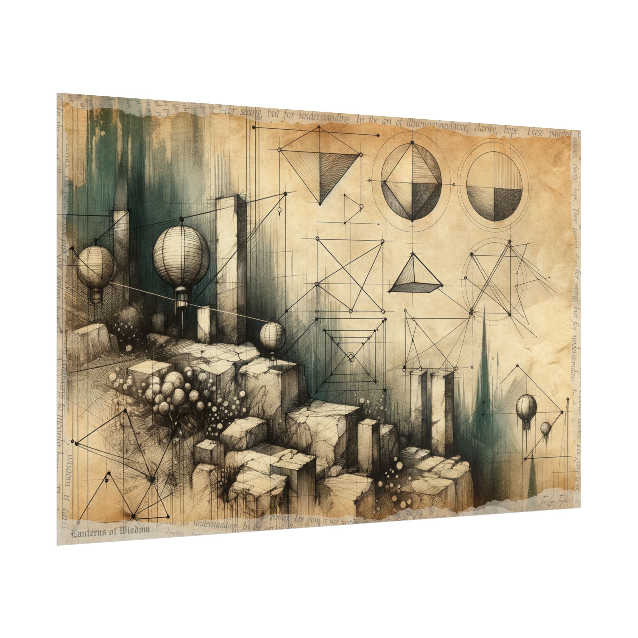 "Lanterns Awake in Geometry" - Art Print by Teo Teglia Art
