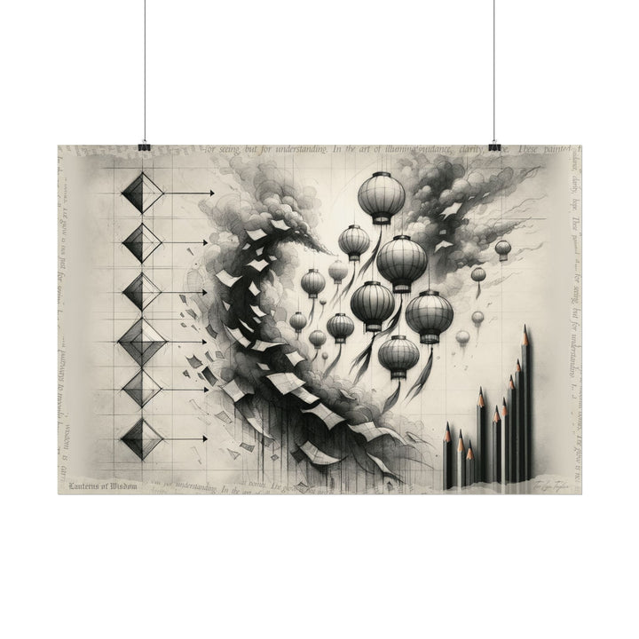 "Progressions: Lanterns in Draftsmanship" - Art Print by Teo Teglia Art