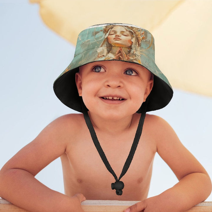 Santo Niño - Devotional Kids' Bucket Hat by Teo Teglia Art