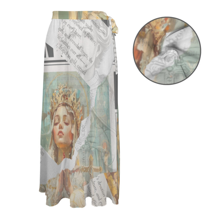 Santo Niño - Knot - Side Beach Cover Up Wrap by Teo Teglia Art