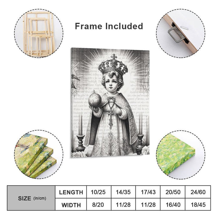 Santo Nino - Pencil Sketch Canvas by Teo Teglia Art