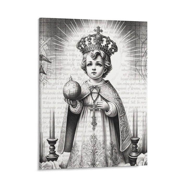 Santo Nino - Pencil Sketch Canvas by Teo Teglia Art