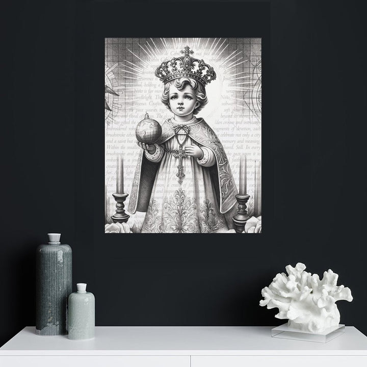 Santo Nino - Pencil Sketch Canvas by Teo Teglia Art