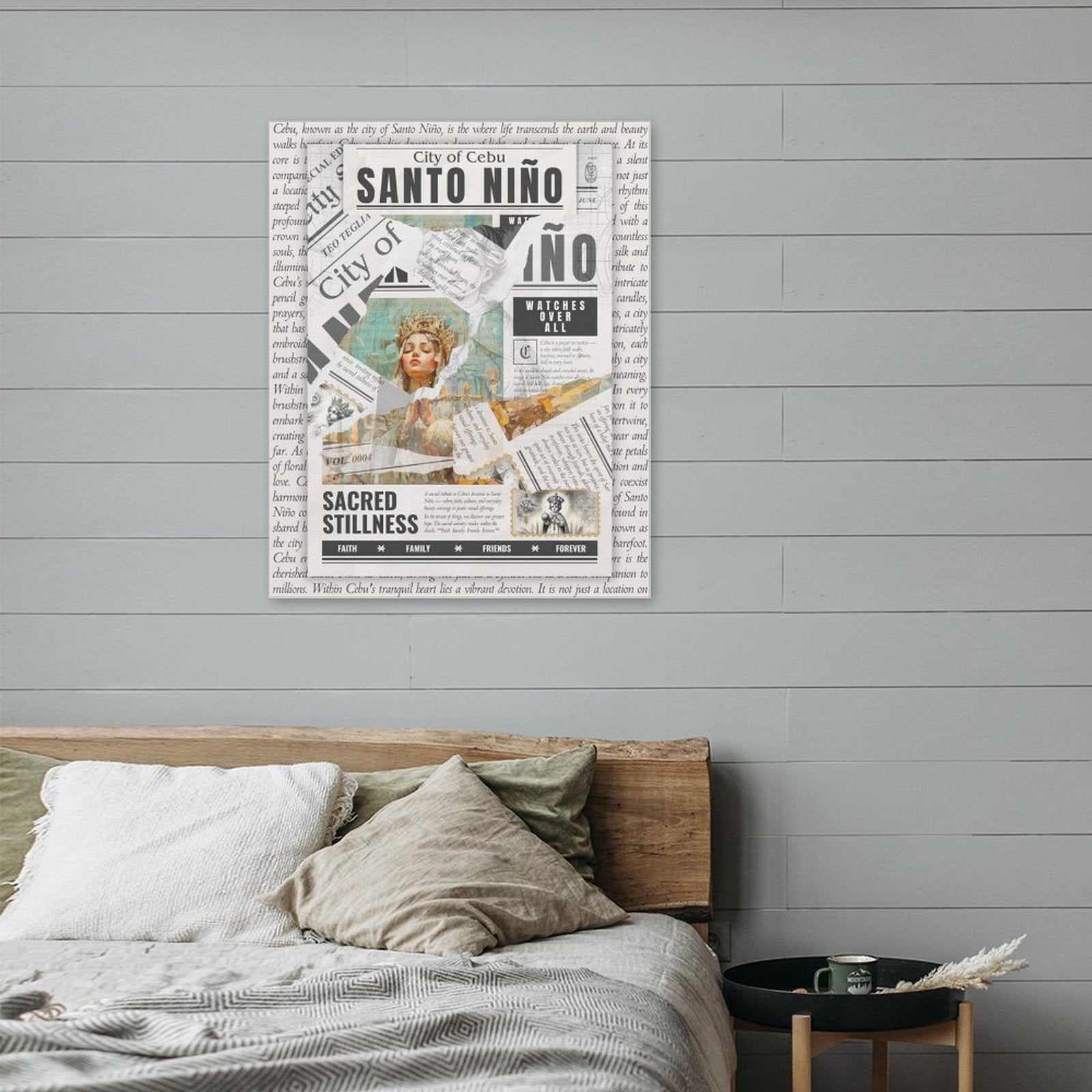 Santo Nino - Torn Collage Canvas by Teo Teglia Art