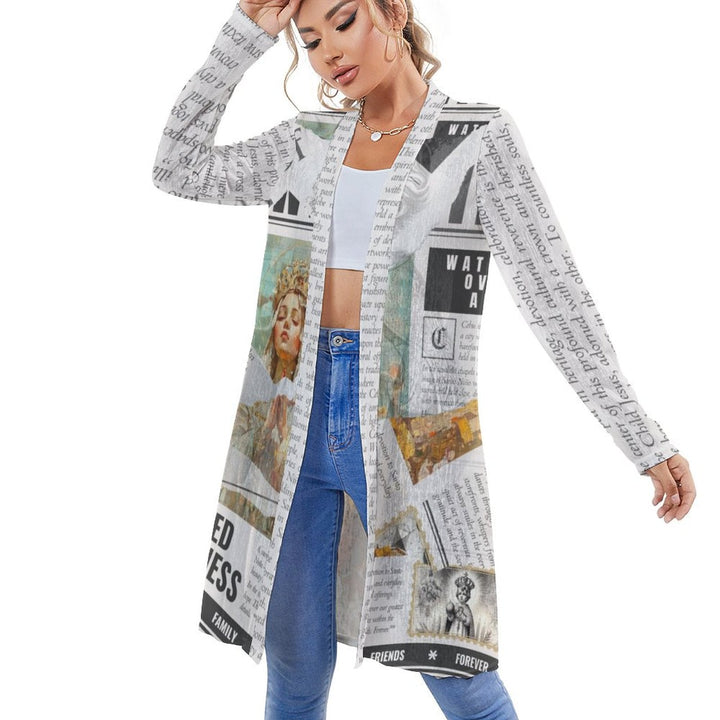 Santo Niño - Women's Mid - Length Cardigan by Teo Teglia Art