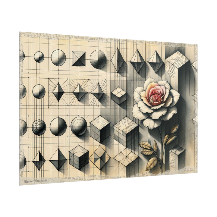 Scribbled Blossom in Geometric Flux - Art Print by Teo Teglia Art