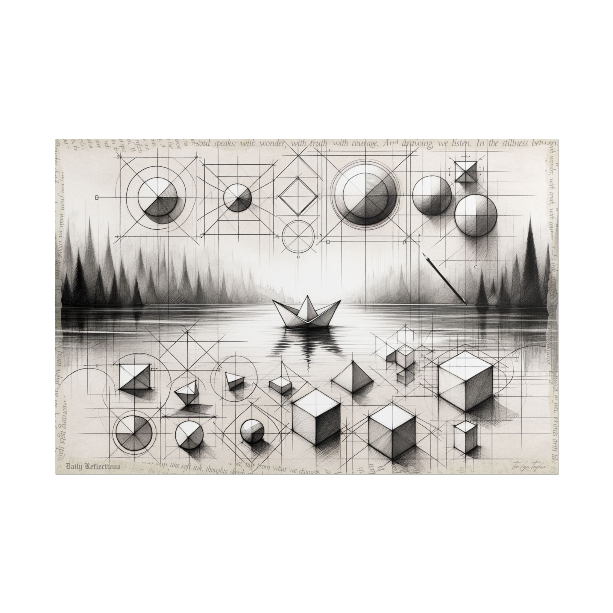 Stillness Sketched in Geometry - Art Print by Teo Teglia Art