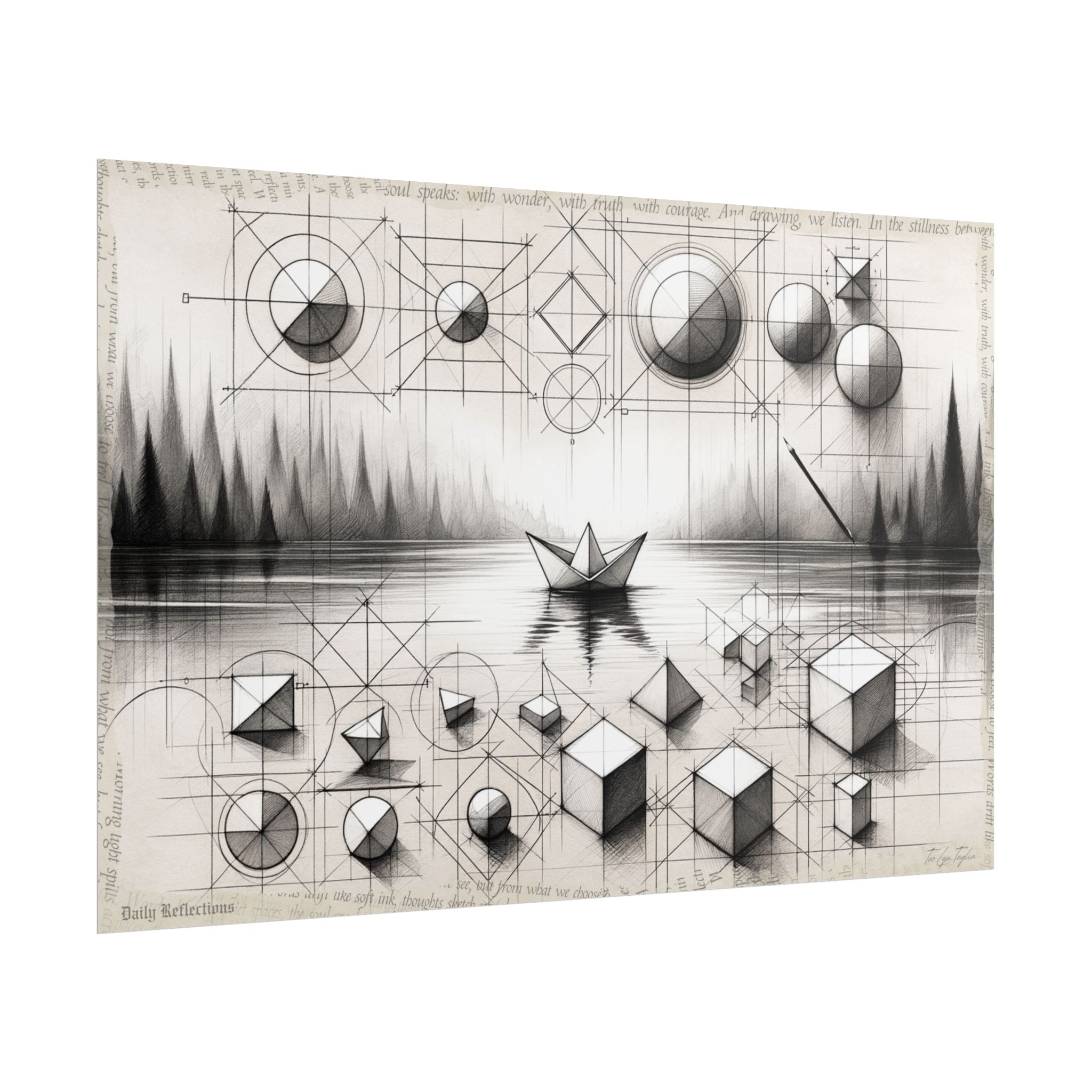Stillness Sketched in Geometry - Art Print by Teo Teglia Art