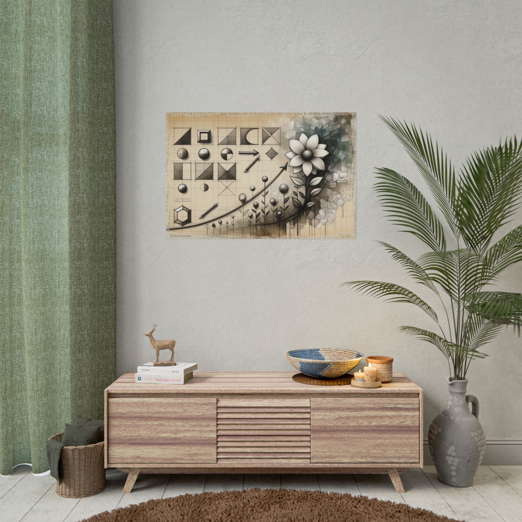 ✏️ Subtle Growth, Raw Canvas - Art Print by Teo Teglia Art
