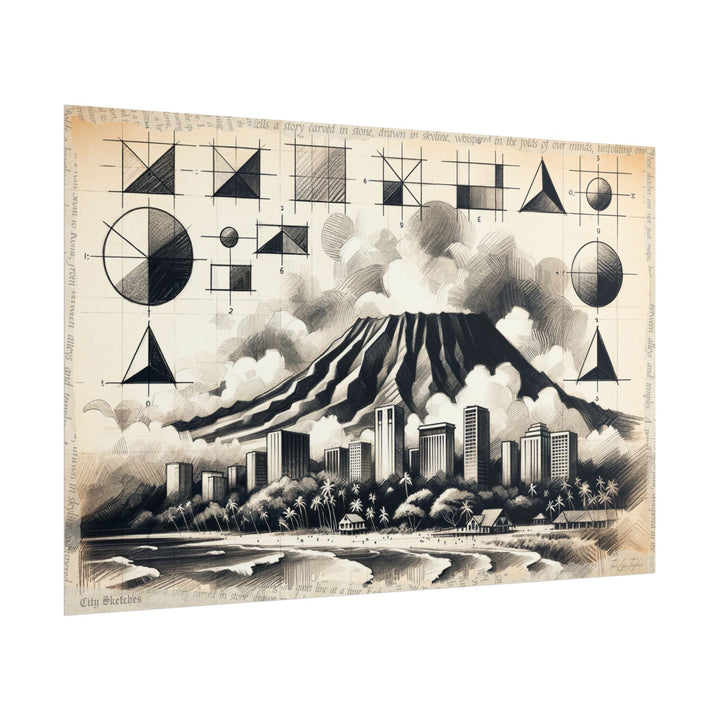 Volcanic Whispers: City Emergence - Art Print by Teo Teglia Art