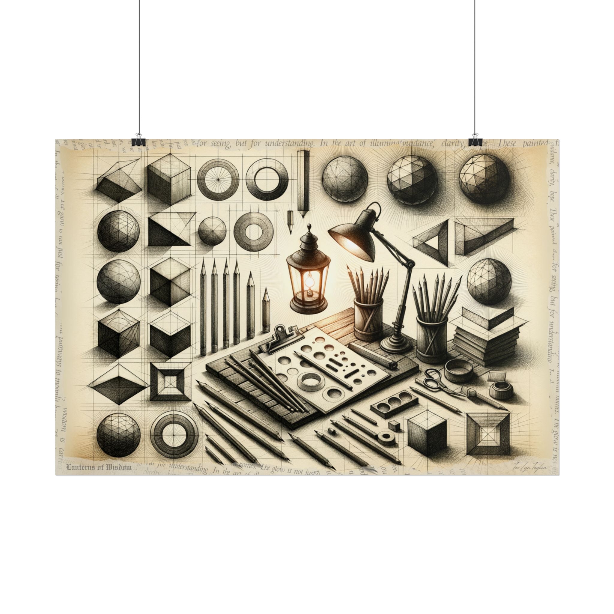 Whispers of Geometric Dawn - Art Print by Teo Teglia Art