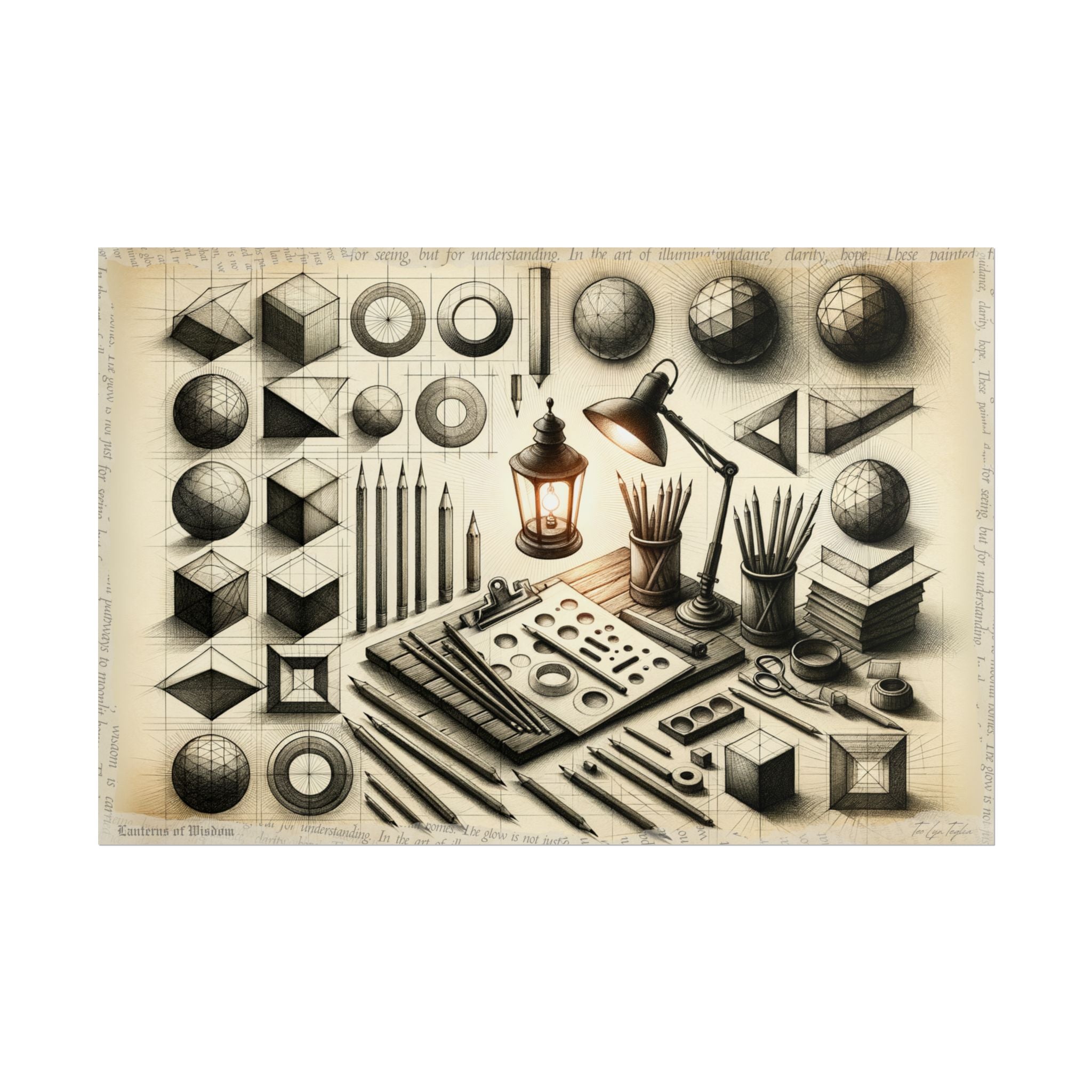 Whispers of Geometric Dawn - Art Print by Teo Teglia Art
