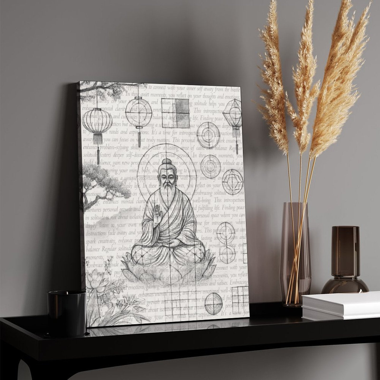 Whispers of Stillness - Pencil Sketch on Canvas by Teo Teglia Art