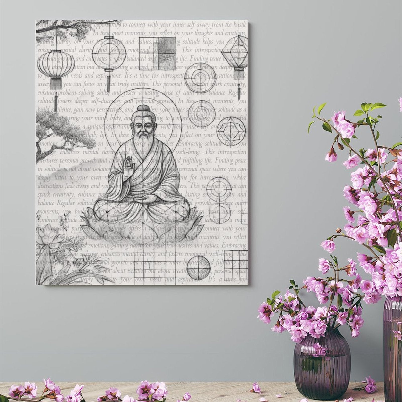 Whispers of Stillness - Pencil Sketch on Canvas by Teo Teglia Art