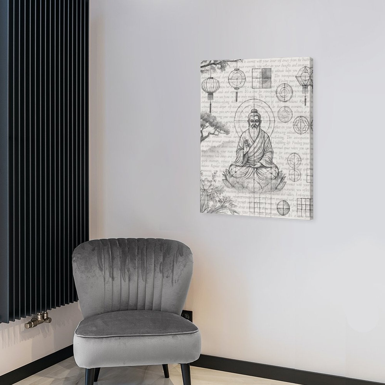 Whispers of Stillness - Pencil Sketch on Canvas by Teo Teglia Art