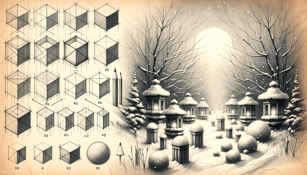 Frost's Glimmer: Lanterns Whispering in Snow - Teo Teglia Art